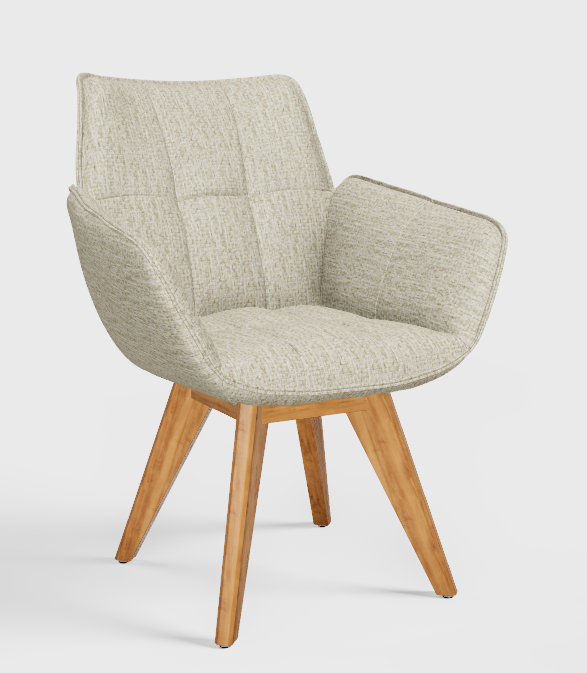 Monaco stoel met hout onderstel | Draaibaar | Diverse kleuren