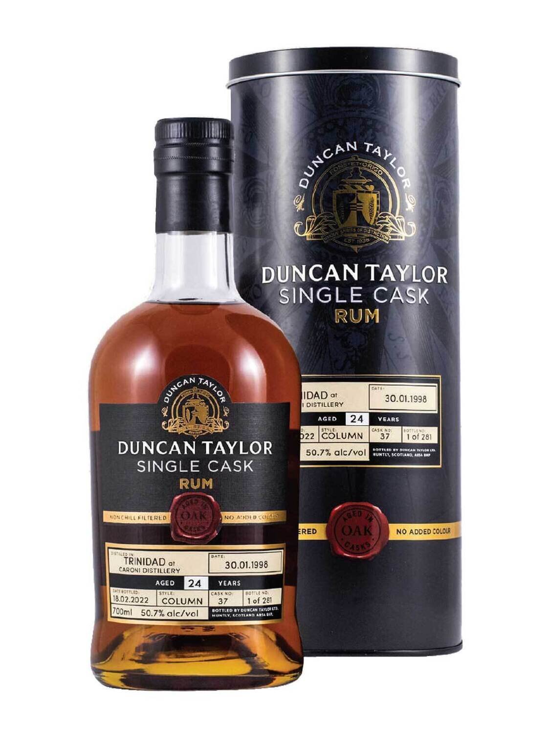 Duncan Taylor Caroni 1998 24 Year Old Rum Cask #38 50.6% ABV 750mL