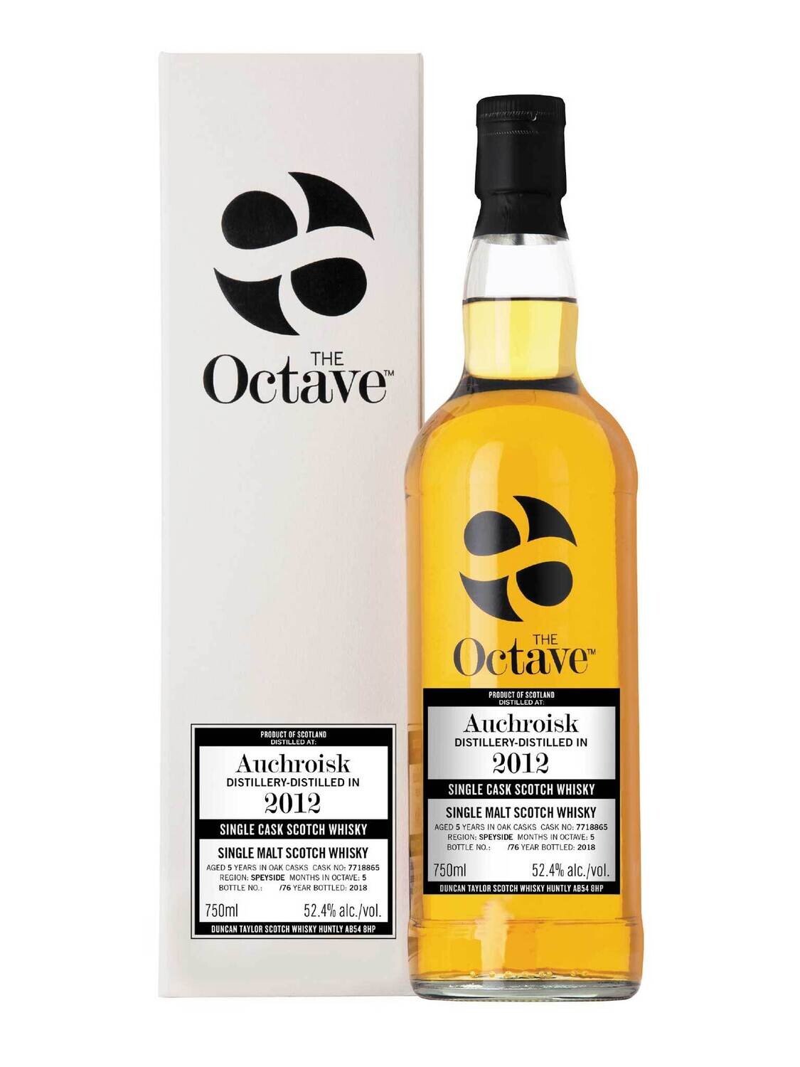 Octave Auchroisk 2012 5 Year Old Single Malt Scotch Whisky Cask #7718865 52.4% ABV 750mL