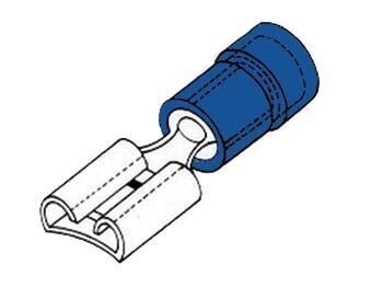 FEMALE CONNECTOR 6.4mm BLUE