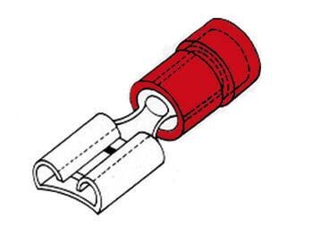FEMALE CONNECTOR 4.8mm RED