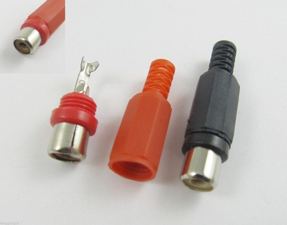 RCA Phono Female Jack Solder Type RED