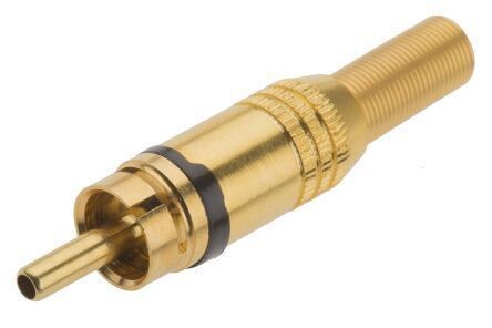 Black, Gold Cable Mount RCA Plug