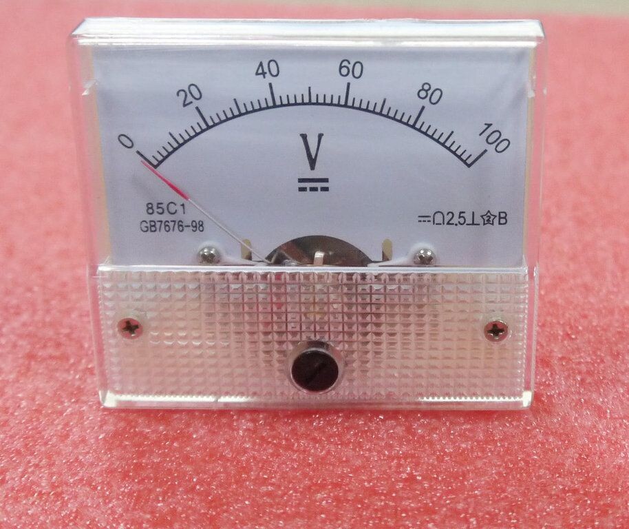 DC 100V Analog Panel Volt Voltage Meter