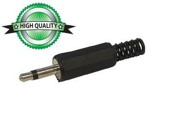 3.5mm MALE JACK CONNECTOR  BLACK MONO