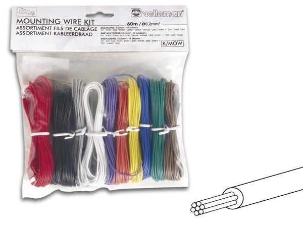 MOUNTING WIRE KIT - 10 COLOURS MULTICORE