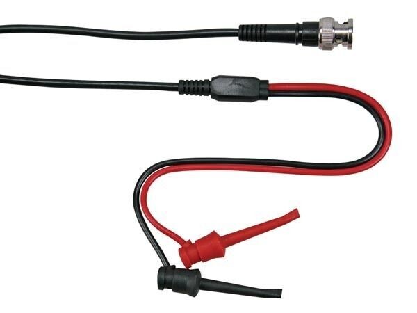 COAX CABLE 1m BNC MALE 2 MINI HOOK CLIPS
