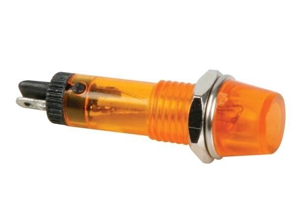 ROUND 8mm PANEL CONTROL LAMP 12V AMBER