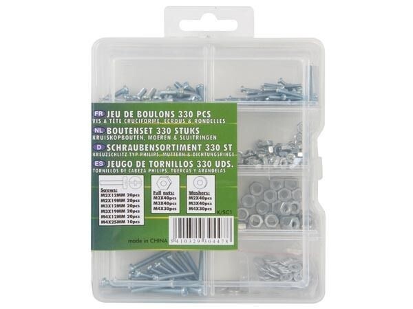 BOLT SET 330 PCS (SCREWS, NUTS & WASHERS)