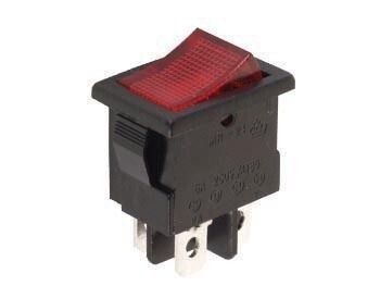 ROCKER SWITCH 5A-250V DPST ON-OFF RED