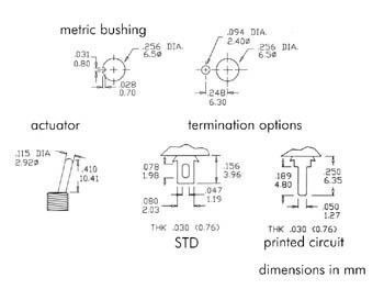 Threaded VERTICAL TOGGLE SWITCH DPDT ON ON