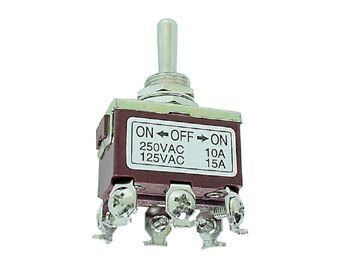 MAXI TOGGLE SWITCH DPDT ON OFF ON 10A/250V