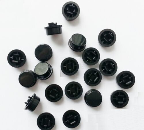 Black Round Tactile Button Caps