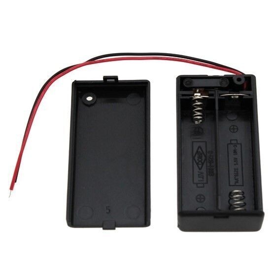 2xAA Battery Holder with Switch and Leads