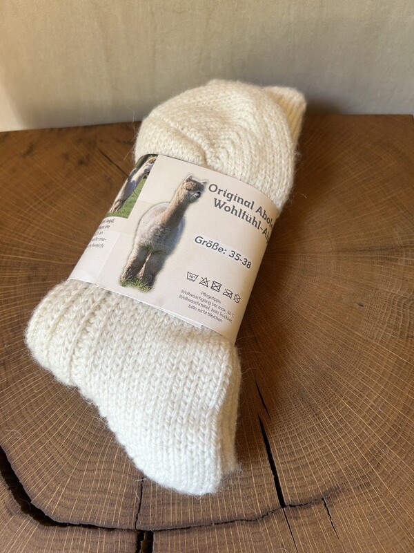 Alpaka Socke naturweiss