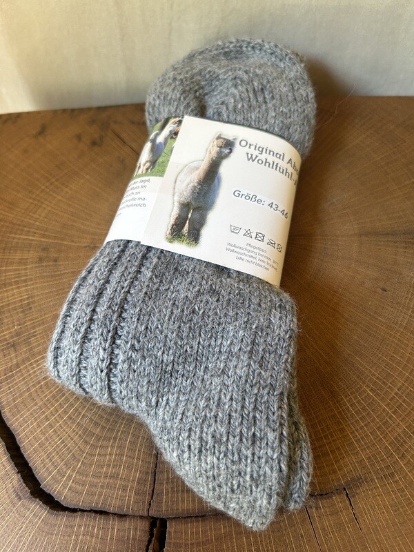 Alpaka Socke grau