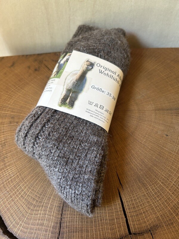 Alpaka Socke braun