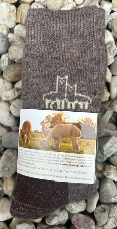 Feinste Alpakasocken (Premium) braun