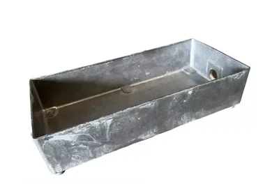 Bac condensat horizontal en fonte d'aluminium - Capacité de 1,9 Litres - Dimensions : L x l x H en mm - 280 x 130 x 72. Pose à l'horizontale