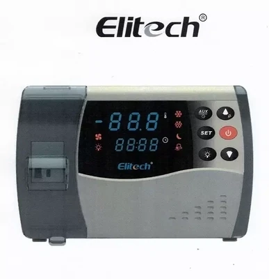 ELITECH - Coffret de régulation précâblé pour chambre froide positive ou négative - Monophasé avec gestion du compresseur, du ventilateur, des résistances.