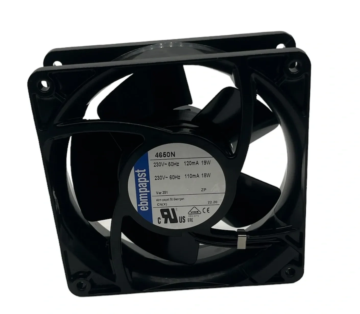 EBM PAST  - Ventilateur axial compact - 119 x 119 x 38 mm - 230V - 19W