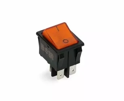 Interrupteurs - Interrupteur à touche basculante orange - 4 pôles - 0/1