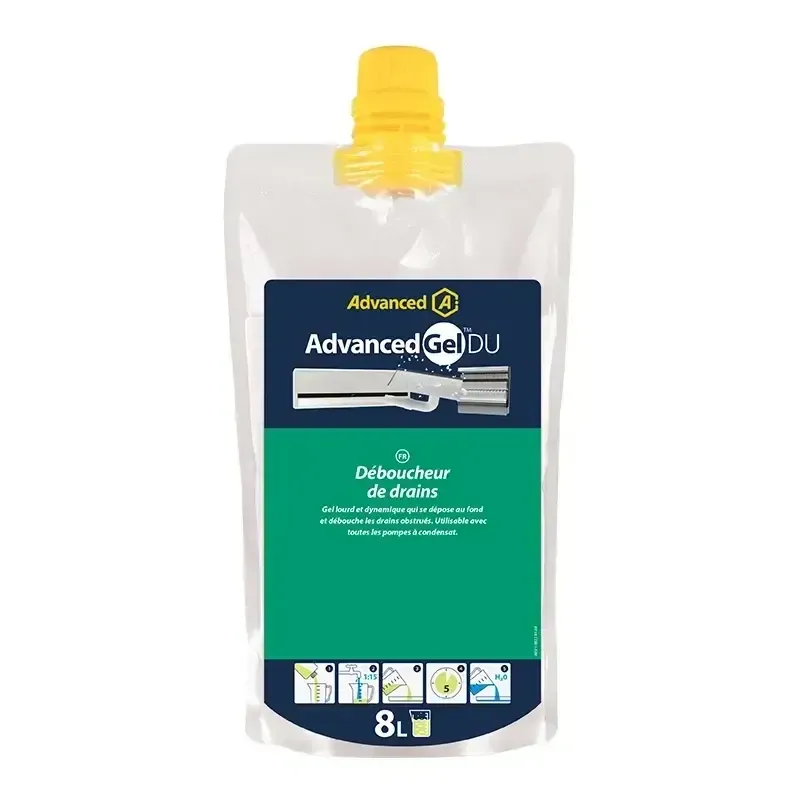 Gel DU - Déboucheur d'évacuation en gel de 490 ml  concentré (pour 8 litres de produit utilisable)