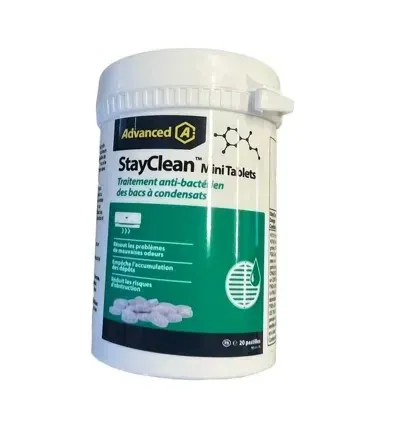 StayClean en Pastilles - Désinfection et entretien clim et évaporateur - Pot ou sachet de 20 pastilles StayClean en Pastilles - Désinfection et entretien clim et évaporateur - Pot ou sachet de 20 pastilles
