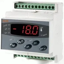 Régulateur de Température Eliwell DR 985  - Rail DIN avec Horloge Temps Réel et Dégivrage par Résistance (230 Vac)