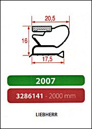Joint à encastrer - magnétique - 2000 mm Joint à encastrer - magnétique - 2000 mm