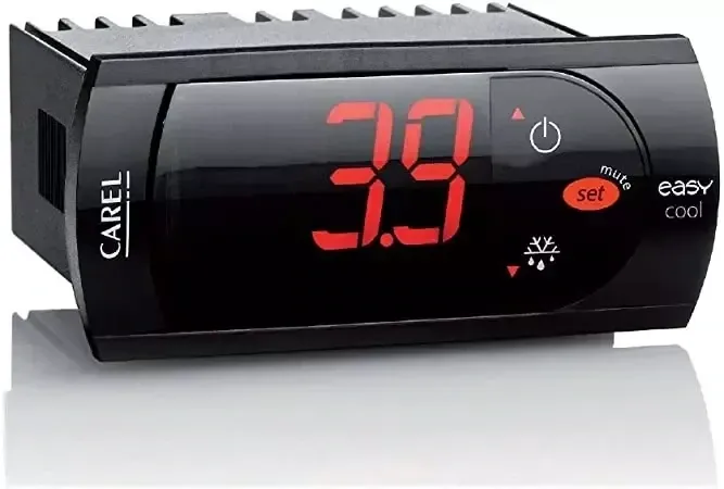 Carel - EASYCOOL - Régulateur de température - Application négative - 230V - 1 C NO 20A - 1 contact résistance 12A - 1 contact ventilation 8A