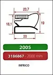 Joint à encastrer - magnétique - 2000 mm