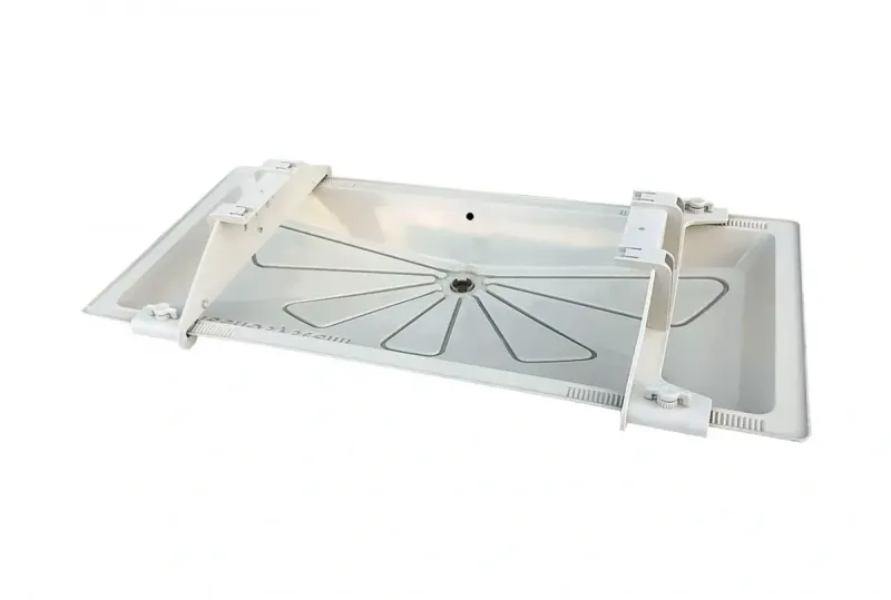 Bac en ABS de 850 x 400 mm - Forme en entonnoir - couleur Ivoire 