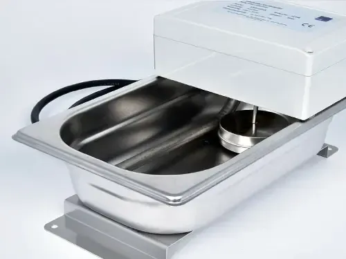 Bac INOX - Capacité de 2,4 Litres - Evaporation de 18 Litres/jour - Résistance de 1150 W intégrée, avec flotteur.