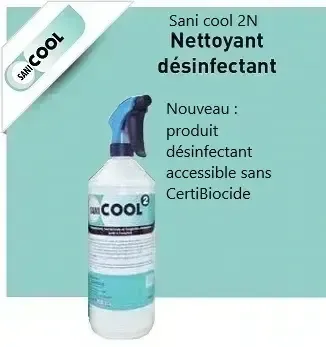 SaniCool 2 N -  Nettoyant désinfectant Virucide bactéricide fongicide - Achetez sans Certibiocide