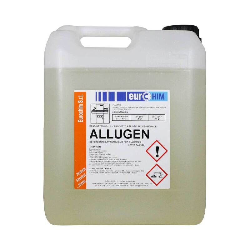Allugen: Detergente liquido per stoviglie specifico per alluminio