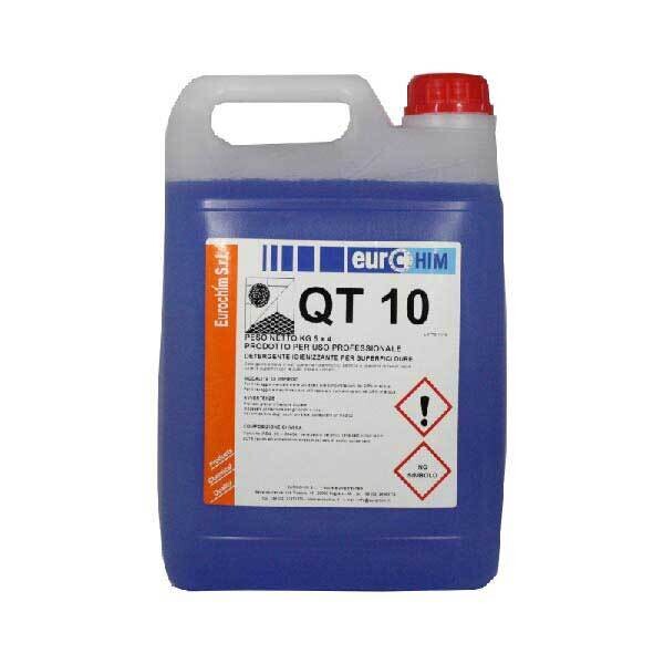 QT 10: Detergente igienizzante per superfici dure con sali quaternari di ammonio