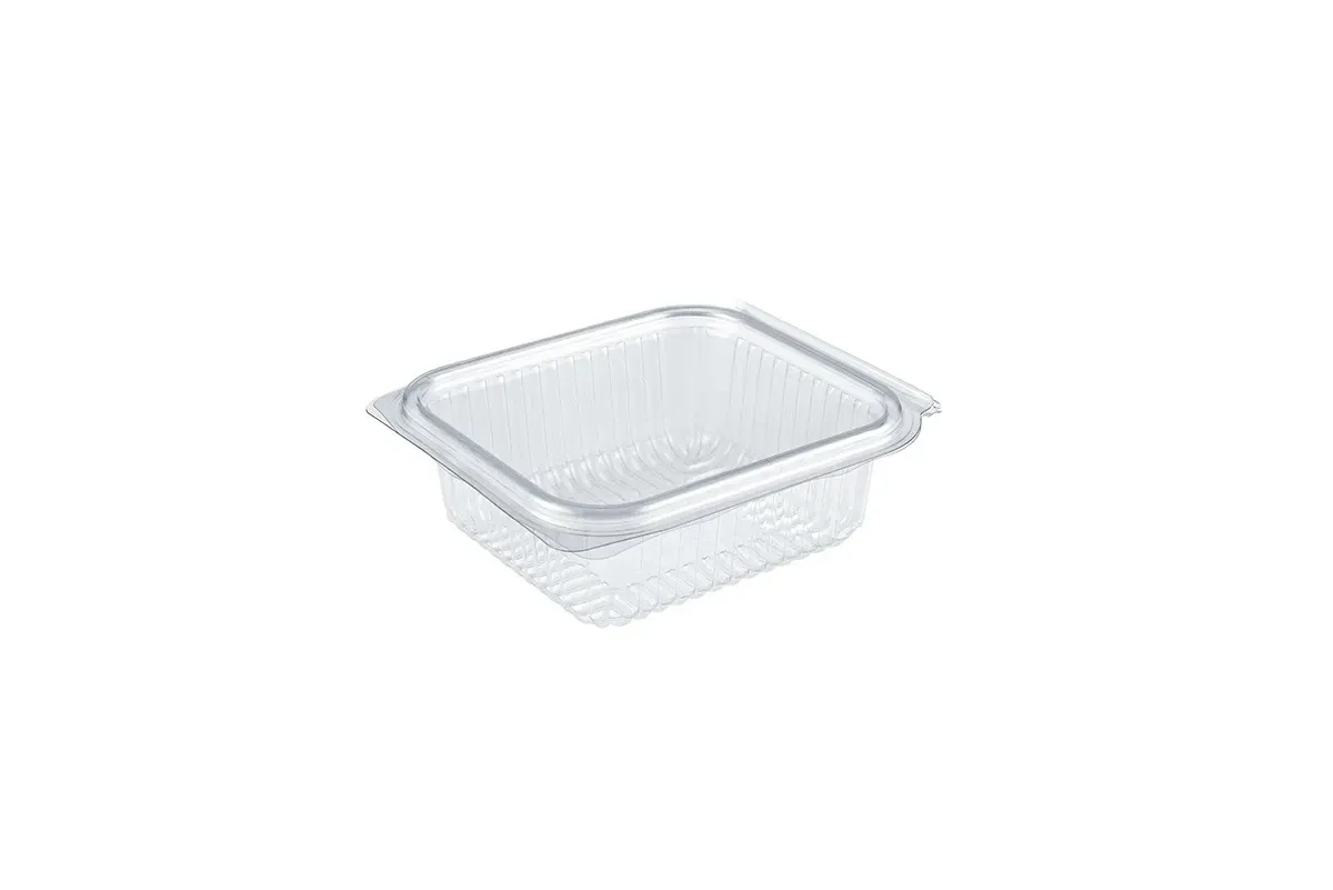 Vaschetta rettangolare, DIMENSIONI: VASCHETTA CON COPERCHIO IN PET 250 cc - 127 x 115 h 45 -  50 pzmm 127 x 115 h 45