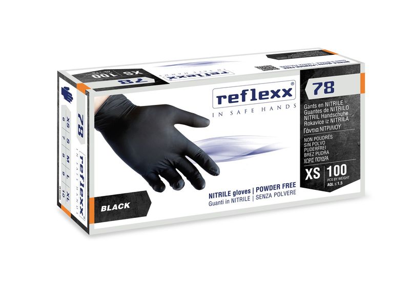 Guanti nitrile NERO senza polvere R78 4 g