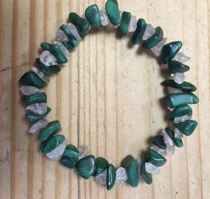 Steinkette Armband Malachit Rosenquarz aus defekten und ungebrauchten Ketten