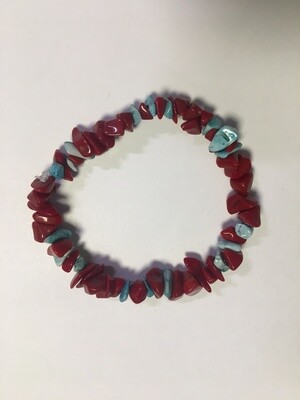 Steinkette Armband Türkis, roter Jaspis aus defekten und ungebrauchten Ketten