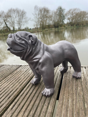 Small Resin British Bulldog In Gun Metal Grey