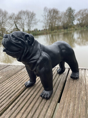 Small Resin British Bulldog In Black