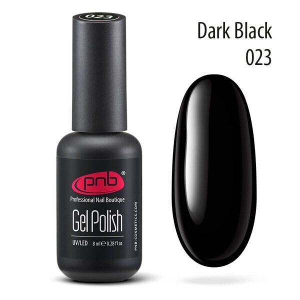 UV/LED Gel Polish Nagellack PNB 023 "DARK BLACK"  8ml