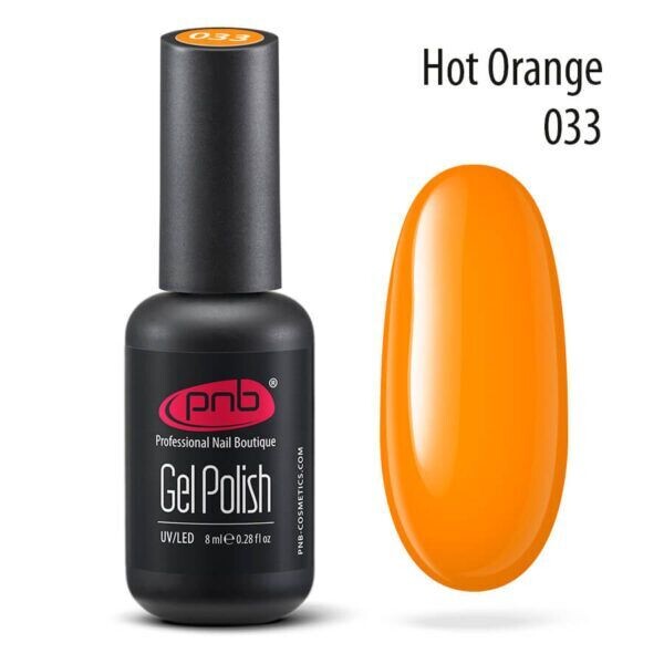 UV/LED Gel Polish Nagellack PNB 033 "HOT ORANGE"  8ml