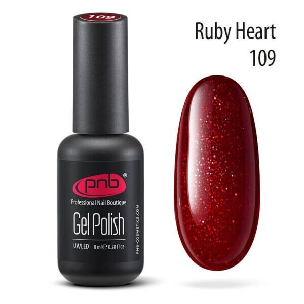 UV/LED Gel Polish Nagellack PNB 109 "RUBY HEART"  8ml