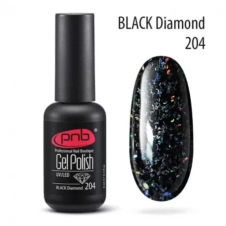 UV/LED Gel Polish Nagellack PNB 204 "BLACK DIAMOND"  8ml