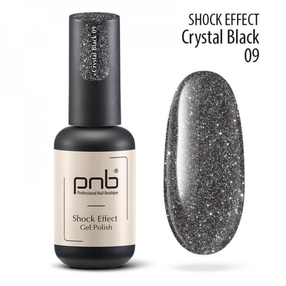 UV/LED Gel Polish SHOCK EFFECT 09 Crystal Black PNB 8 Ml