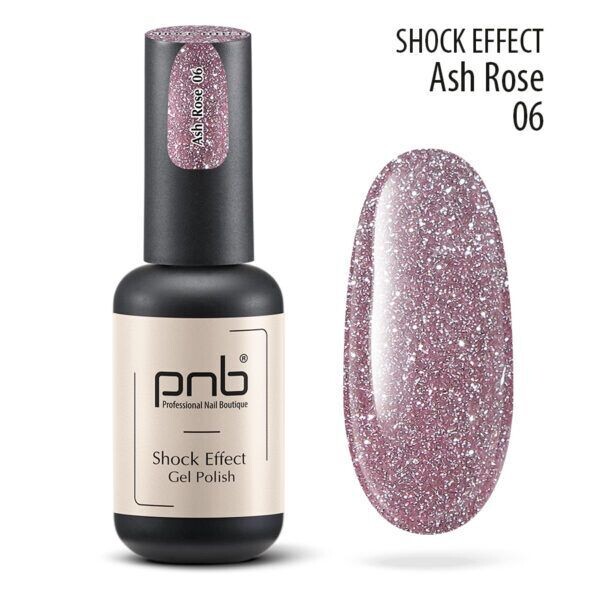 UV/LED Gel Polish Lack PNB SHOCK EFFECT 06, Ash Rose 8ml