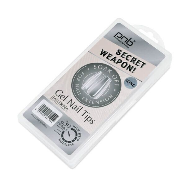 GEL NAIL TIPS PNB, BALLERINA, SOAK OFF, LONG